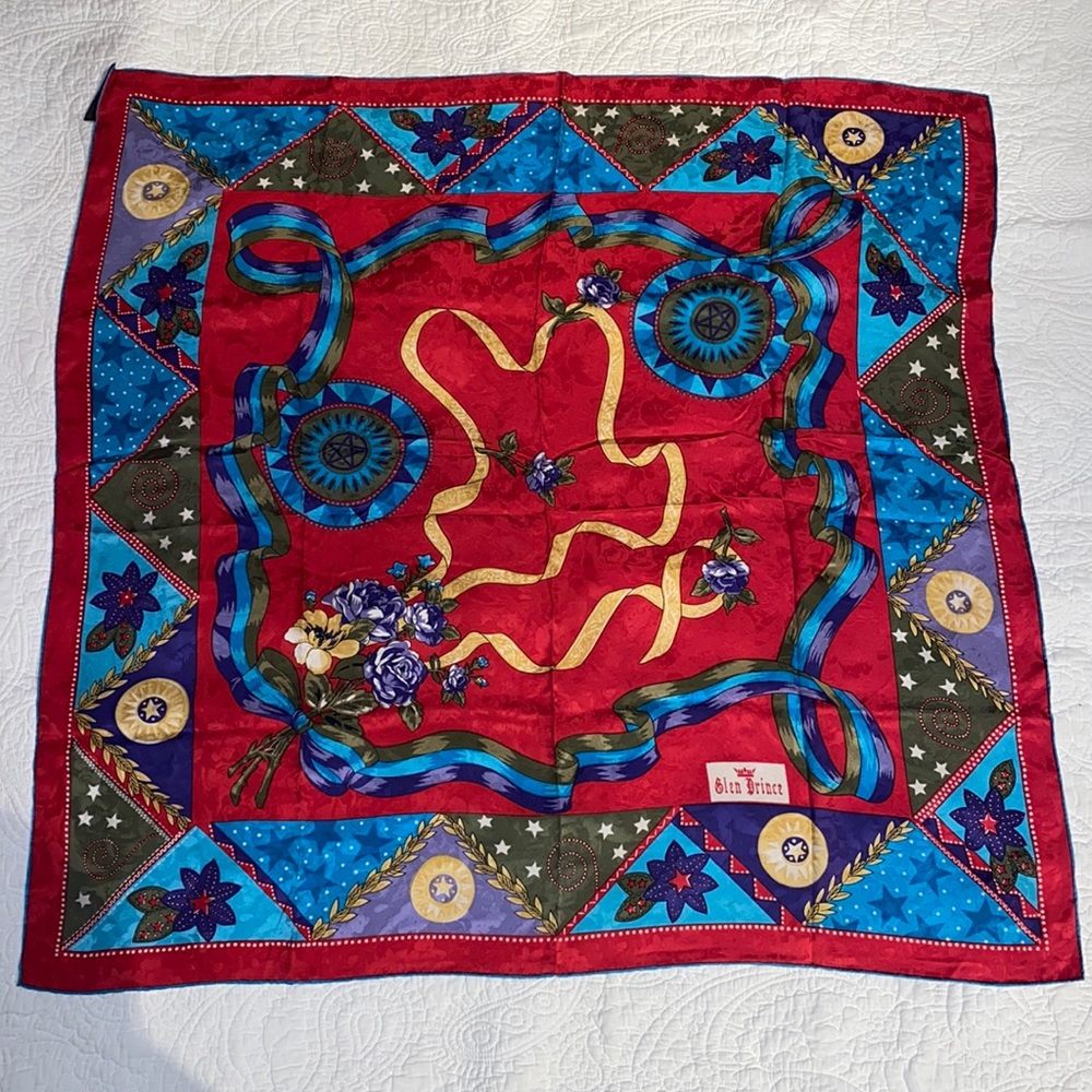Glen Prince  square silk scarf